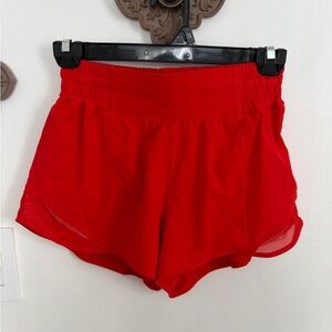 Lululemon Athletica Vibrant Red Athletic Shorts